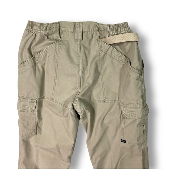 5.11 Tactical Womens Work Pants Sz 12 Cargo Cotton Canvas Khaki Tan - Picture 6 of 9
